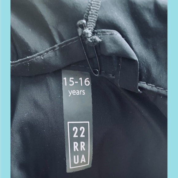 22 RR UA TEEN RAIN TRENCH COAT JACKET BLACK NEW TAGS age 15-16 - Picture 6 of 8